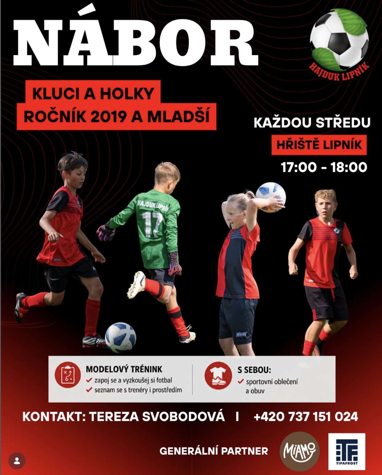 Nábor plakát – kluci a holky ročník 2019 a mladší